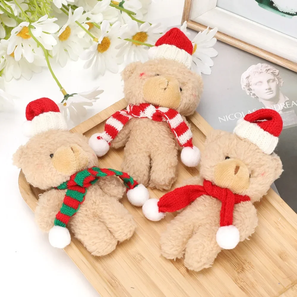 

Christmas Bear Plush Dolls Cute Animal Teddy Bear Stuffed Toys Kawaii Bag Pendant Keychain Christmas Tree Pendant Girl Gift