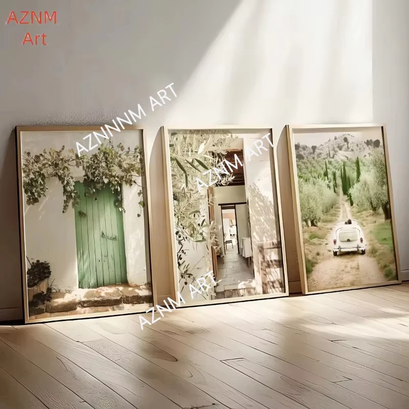 Mediterrane Landschaft Leinwanddrucke Poster Vintage Italien Reise Natur Kunstdrucke Wandkunst Heimdekoration Kunstposter