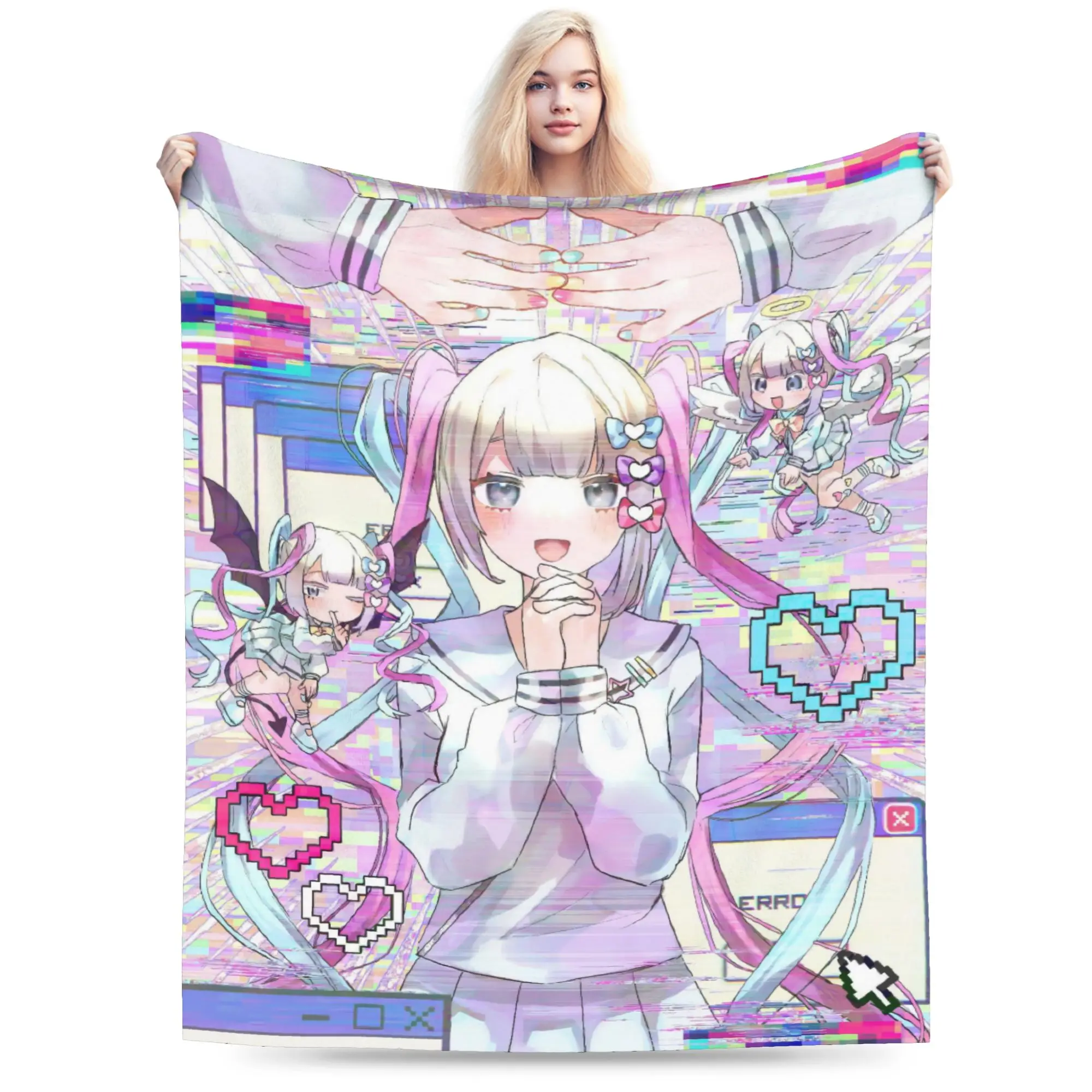 Needy Streamer Overload KAngel Decke aus Flanell, Winter, multifunktionale, weiche Überwurfdecke für Zuhause, Schlafzimmer, Tagesdecken