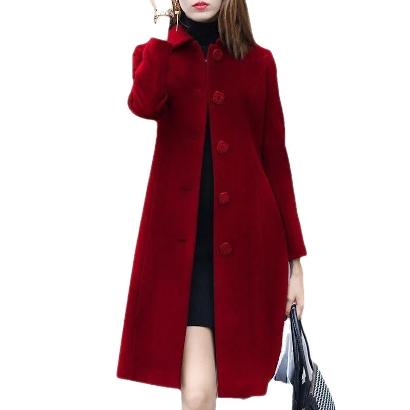 Trench lungo da donna giacca modello britannico addensare mantello invernale caldo bellissimo cappotto dimagrante taglie forti S 4XL Dropshipping