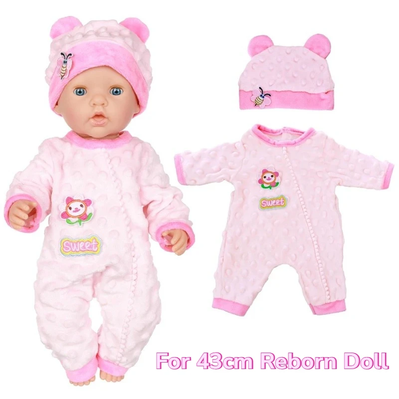 

18 Inch Doll Clothes Outfit 43cm Reborn Dolls Soft Dress Up Costume Cute Accessories For Kids Girl Play House Birthday Gift Toys