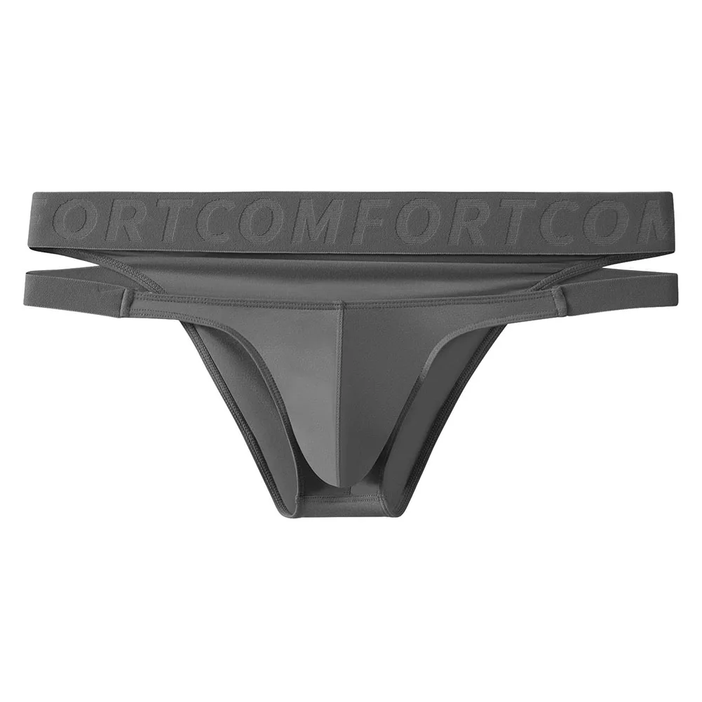 Men's Hollow Briefs Soft Fiber Big Pouch Underwear Low Waist Daily Classic Solid Color Lingerie For Comfortable Wear Brown Green