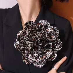 New French Satin Large Flower Pins Cloth Fabric Exaggerated Handmade Flower DIY 19cm Flower Brooch Pins Wedding Party