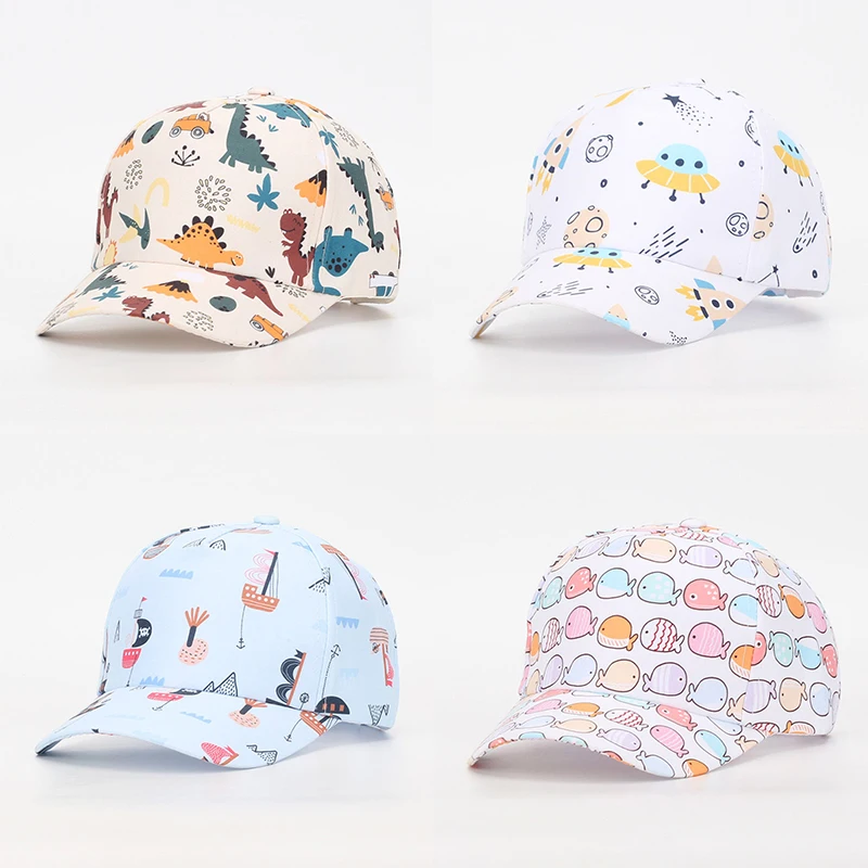 

Детская шляпа с полным принтом и утиным языком, детские бейсбольные кепки с мультяшными животными для мальчиков и девочек, уличные солнцезащитные козырьки, детская фуражка
