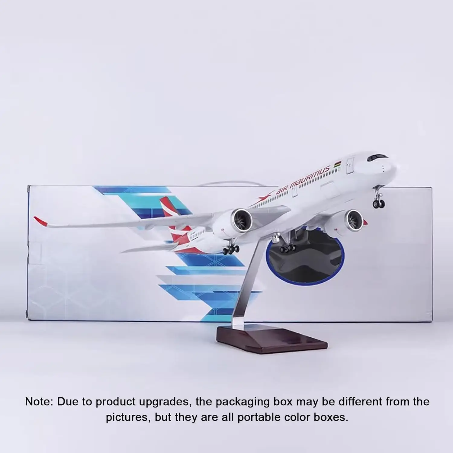 Modello di aereo in scala 1:150 Mauritius A350 Modello di aereo da collezione in resina con ruote Modalità aereo pressofuso per la raccolta