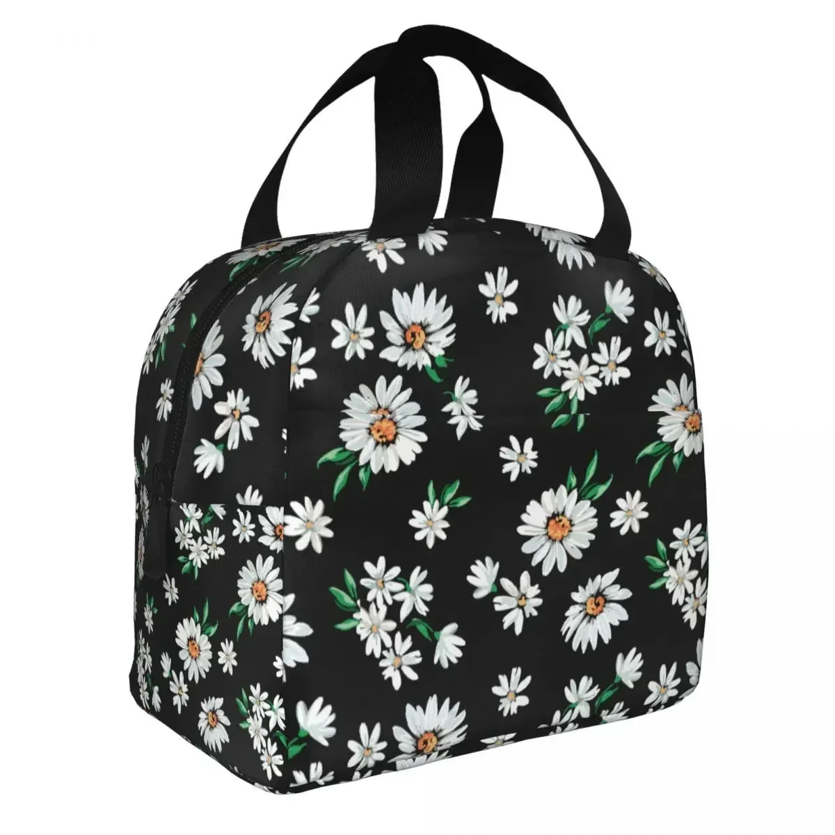 Lunch Bags for Women Kids Daisy Flower Insulated Cooler Bag Portable School Oxford Lunch Box Handbags