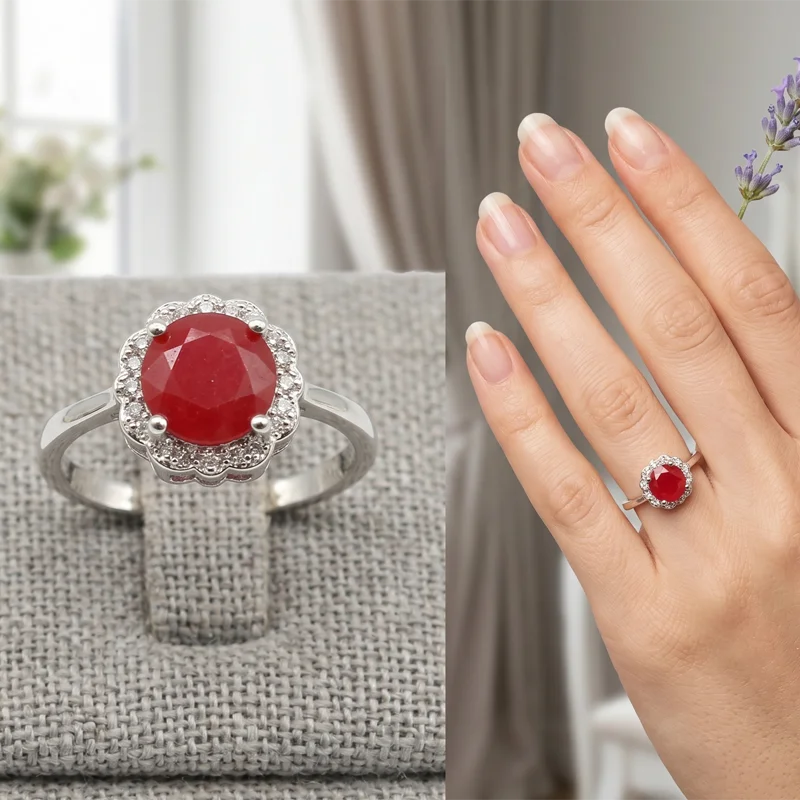 Buy 4 Get 1 Free 11x11mm Real Green Emerald Red Ruby White CZ Silver Rings Many Sizes Drop Shipping