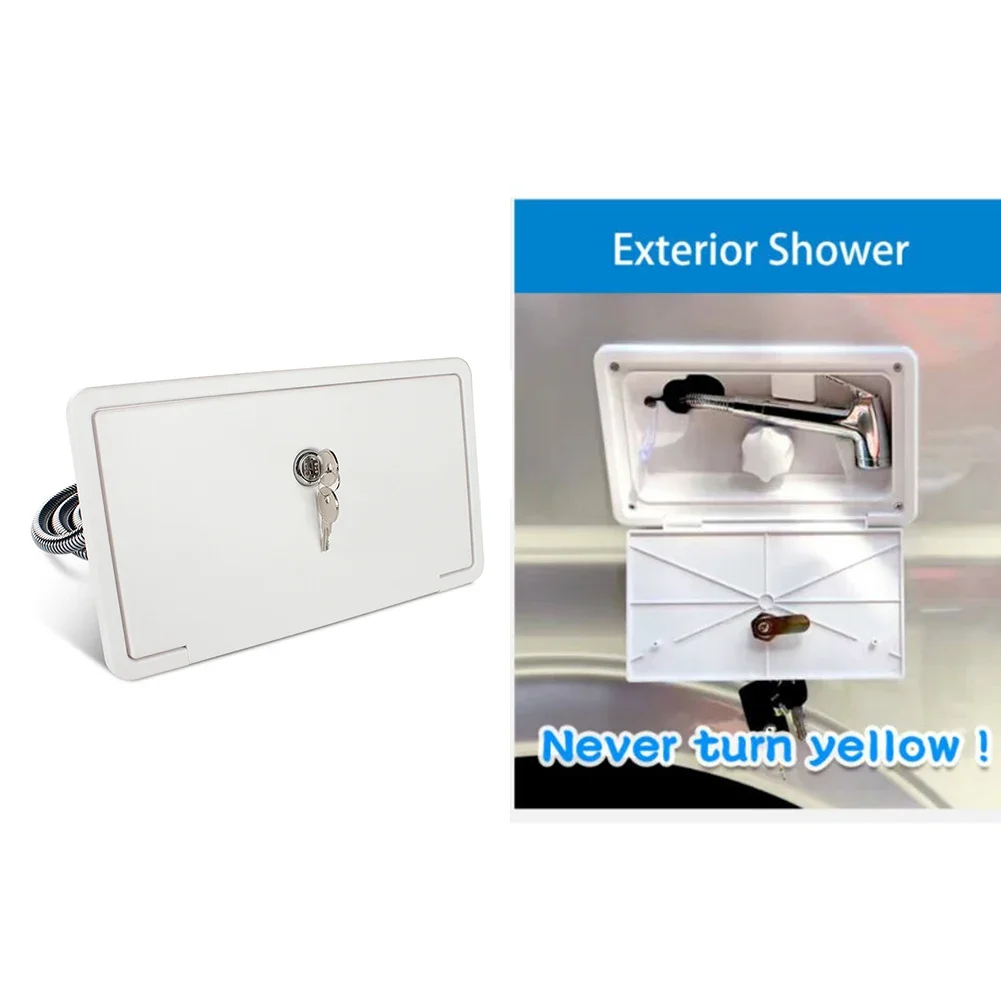 Hot Cold Switch RV External Exterior Shower Box Kit w/ Lock RV Shower With Lock Boat Marine Camper Motorhome Camper Accessories