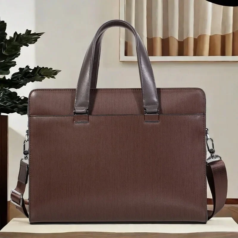Men's business briefcase, men's leather computer bag, portable commuting handbag, cowhide large capacity high-end men's bag SAC