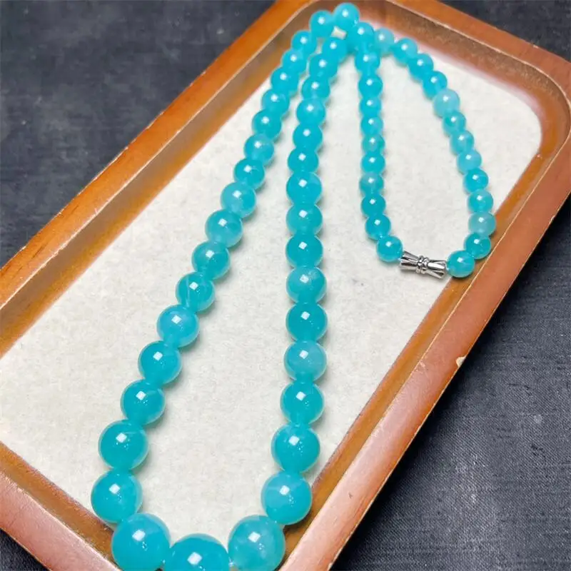 Natural Amazonite Necklace Reiki Gemstone Fashion Jewelry Fengshui Women Healing Lucky Energy Gift 1pcs 6-12MM