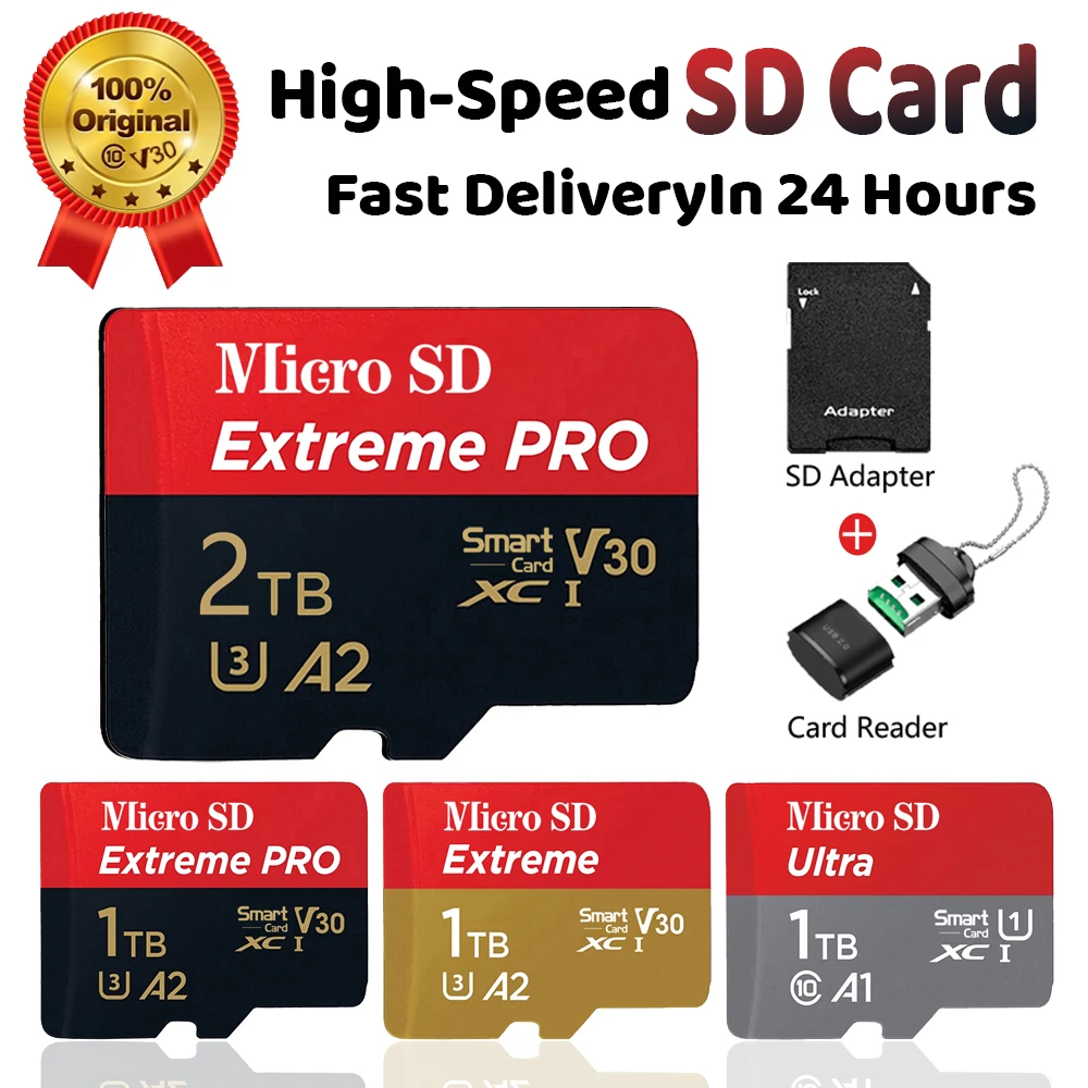 

High Speed Memory Card 1TB Micro TF Card 2TB Video Card TF Flash Card 512G For Lenovo Laptop Nintendo Switch Game SD Card Reader