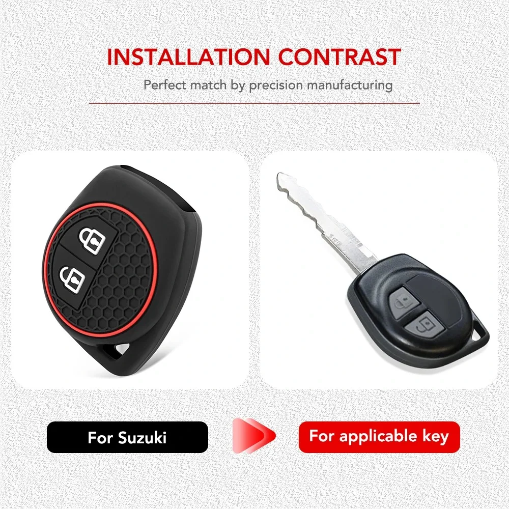 2 Button Silicone Car Remote Key Cover Case For Suzuki Swift Ignis Vitara Liana Ciaz Baleno Car Key Fob Case Cover Shell Decor
