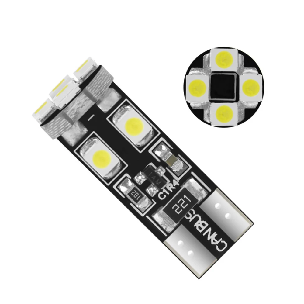 2 pcs T10 w5w 194 168 8-smd1210 3528 car LED bulb CANbus with flaw light bulb for car interior 12 V