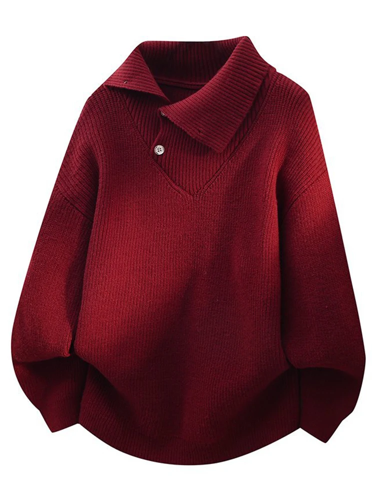 

Мужской трикотажный джемпер с воротником, весна 2026, новый дизайн, к празднованию года рождения, базовый слой, с длинным рукавом, повседневный, вязаный