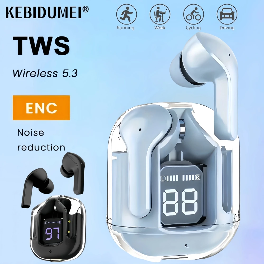 TWS Wireless Earphone Bluetooth 5.3 Headphones Sport Gaming Headsets Noise Reduction Earbuds Bass Touch Control for allphone