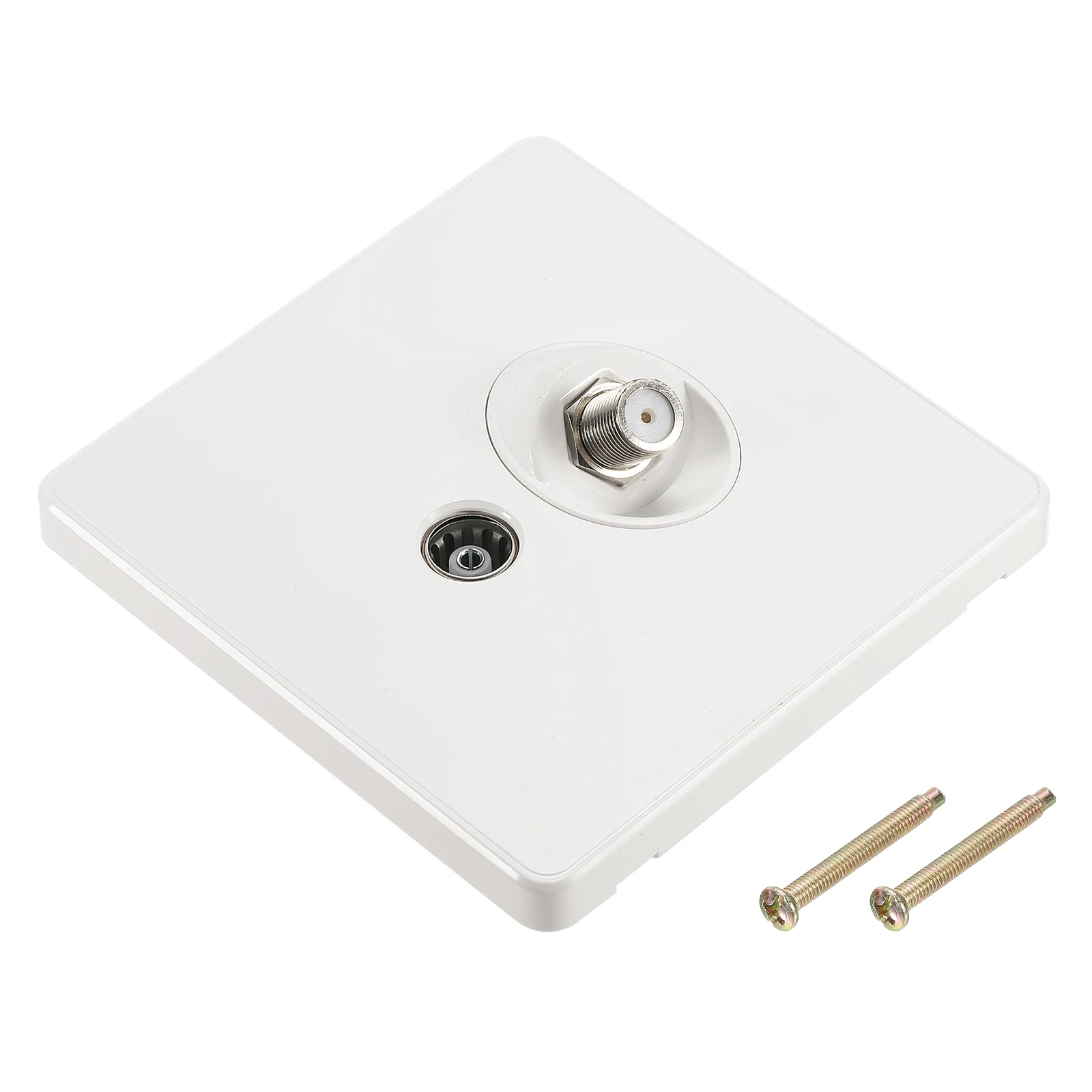 UXCELL TV Aerial Socket Wall Plate Outlet Satellite PC 88x86mm Wall Socket Panel for Coaxial Cable Lead Connector Television
