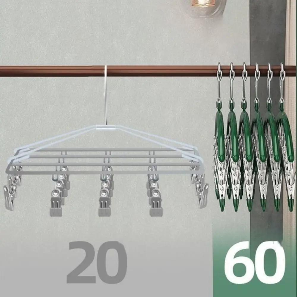 Stainless Steel 10 Clips Sock Drying Rack Non-slip Space Saving Arc Shaped Sock Drying Rack Waterproof Clothes Drying Hanger