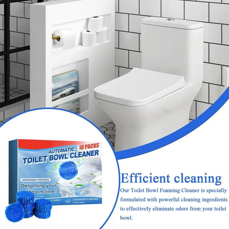 Toilet Bowl Cleaner Tablets 10Pack Bathroom Cleaning Supplies Bathroom Toilet Tank Cleaner Effective Quick Foaming Action For view 3