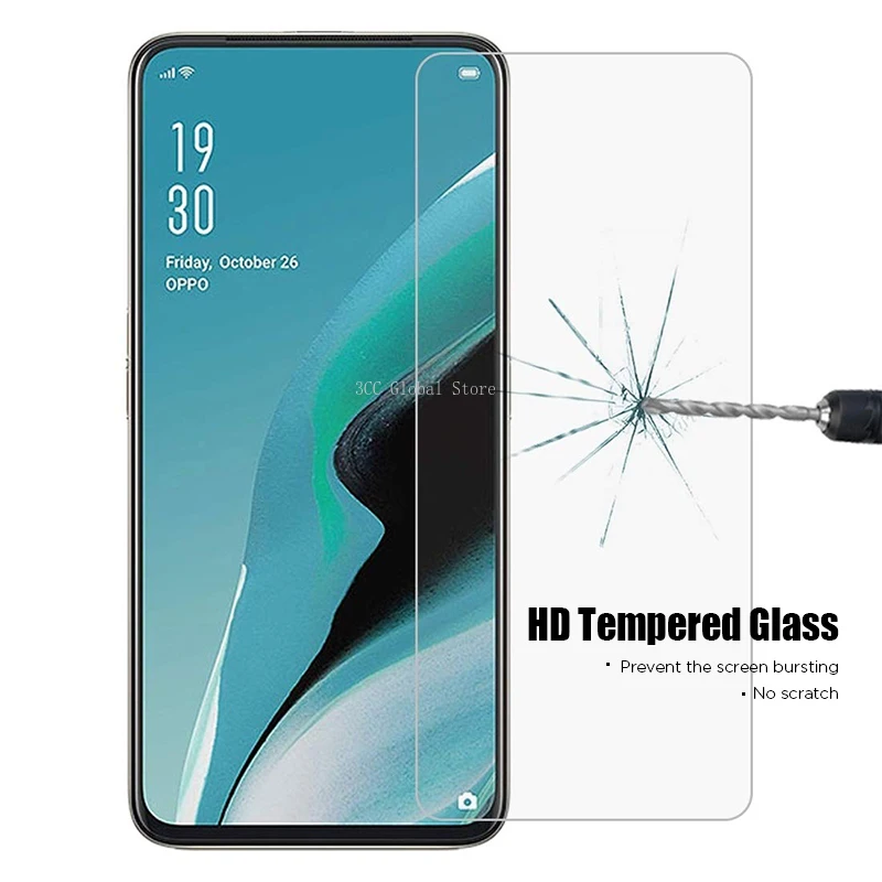 Transparentes folien schutz glas für oppo reno 2z 4 5g lite 3 2 ace sicherheits gehärteter schutz für oppo find x2 lite f17 pro 9h