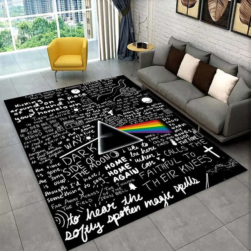 Music Pink F-Floyd Rock Band Non-Slip Area Rug for Living Room,Bedroom,Playroom,Soft Carpet Floor Mat Home Decor Rug  Room