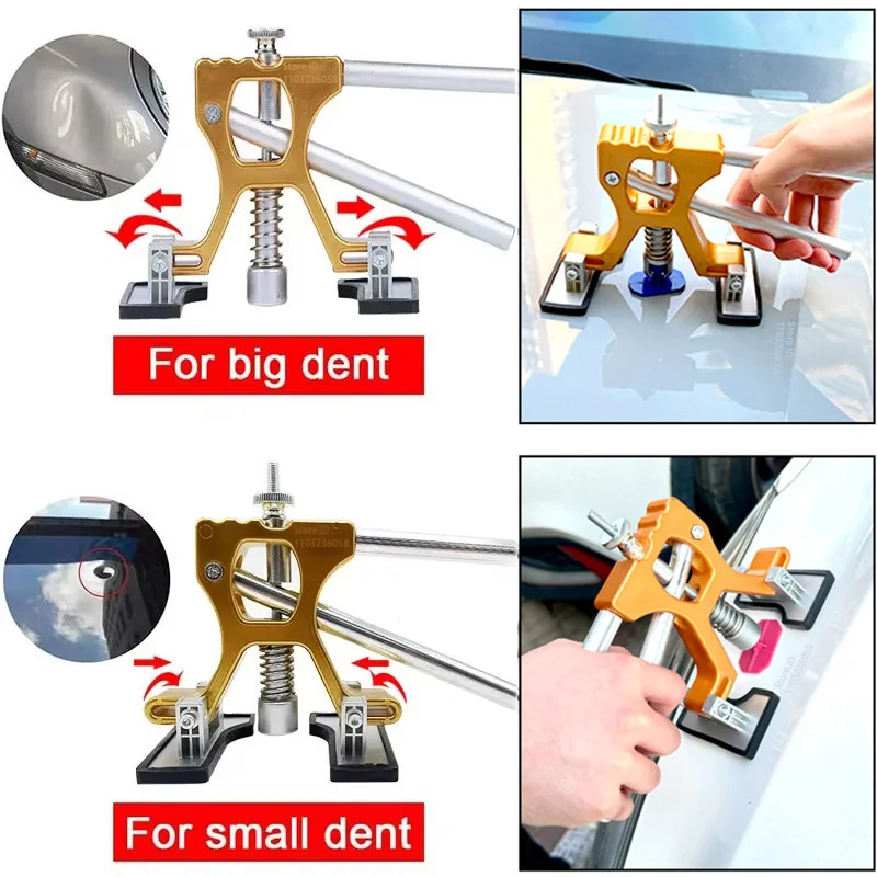 PWSAuto طقم تصليح دنت الجسم مجتذب دنت السيارة مع مجتذب دنت ذهبي لإزالة دنت الجسم التلقائي إزالة دنت صغير وإزالة دنت عميق