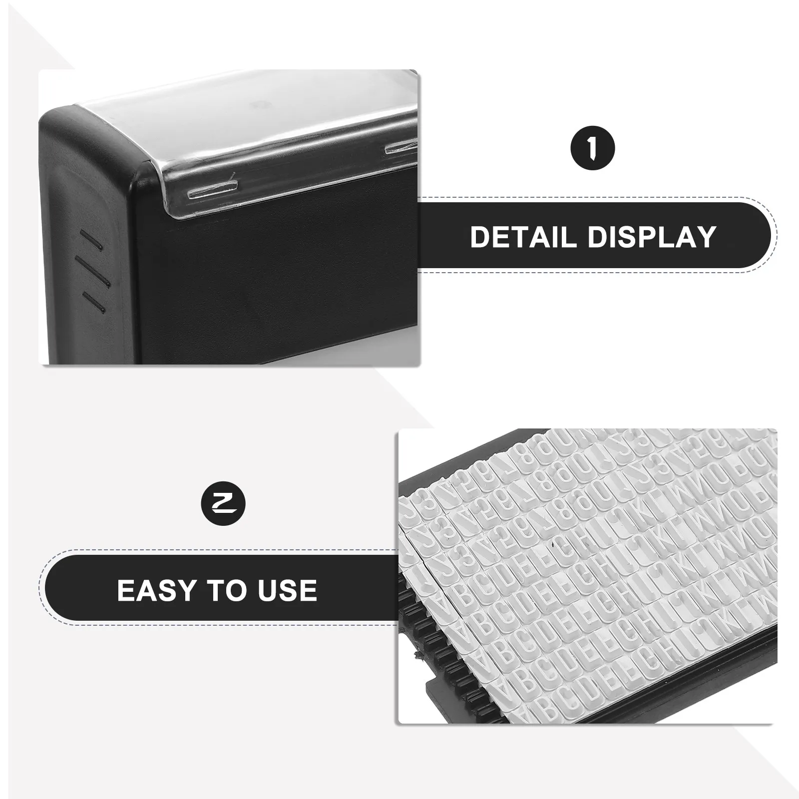 1 Set Diy Kit Abs Self Inking Text Stamp Detachable Letters For Office Business Address School Crafting Projects Reusable Stamp