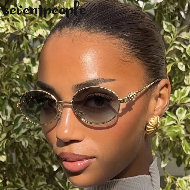 

Y2K Punk Oval Sunglasses Women 2026 Luxury Brand Metal Frame Photochromic Sun Glasses For Lady Vintage Steampunk Outdoor Shades