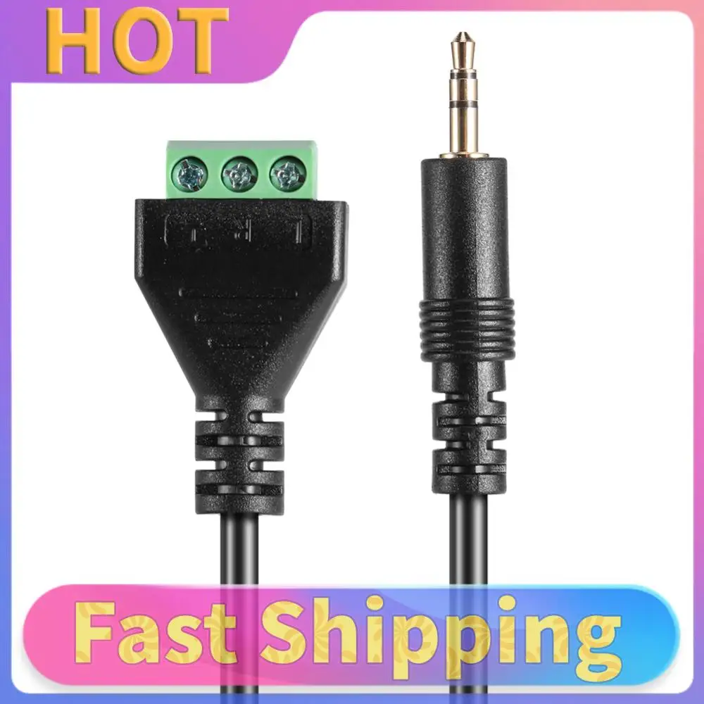 3.5mm 3 Pole Male Plug To 3Pin AV Screw Audio Video Shield Gold-plated Male Plug To AV Screw Terminal Cable Free-Soldering 30cm