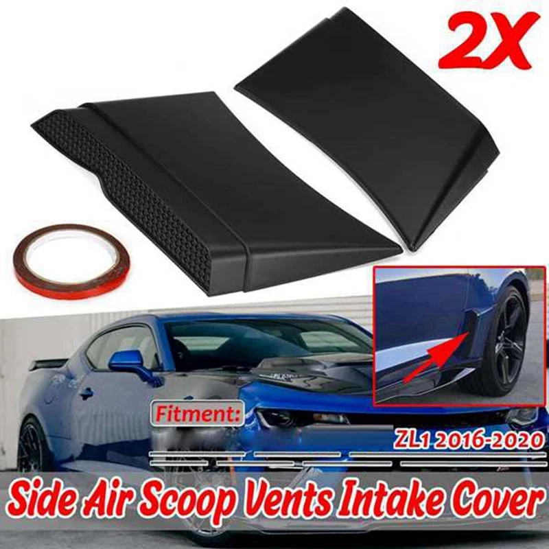 

Black Car Rear Side Fender Scoop Air Vents Intake Outlet Cover Trim For Chevrolet Camaro 2016-2020 Accessories Parts