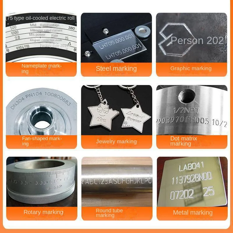 Desktop Portable Metal Nameplate Marking Machine Touch-Screen Electric or Pneumatic Lettering Engraver 210x130mm Marking Size