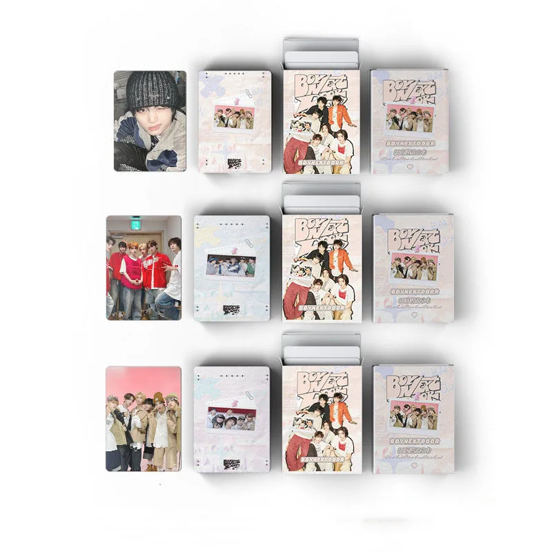 50pcs BOYNEXTDOOR Album Laser Card LOMO Card SUNGHO RIWOO JAEHYUN Holographic Photo Card WOONHAK Postcard Girl Collection Gift