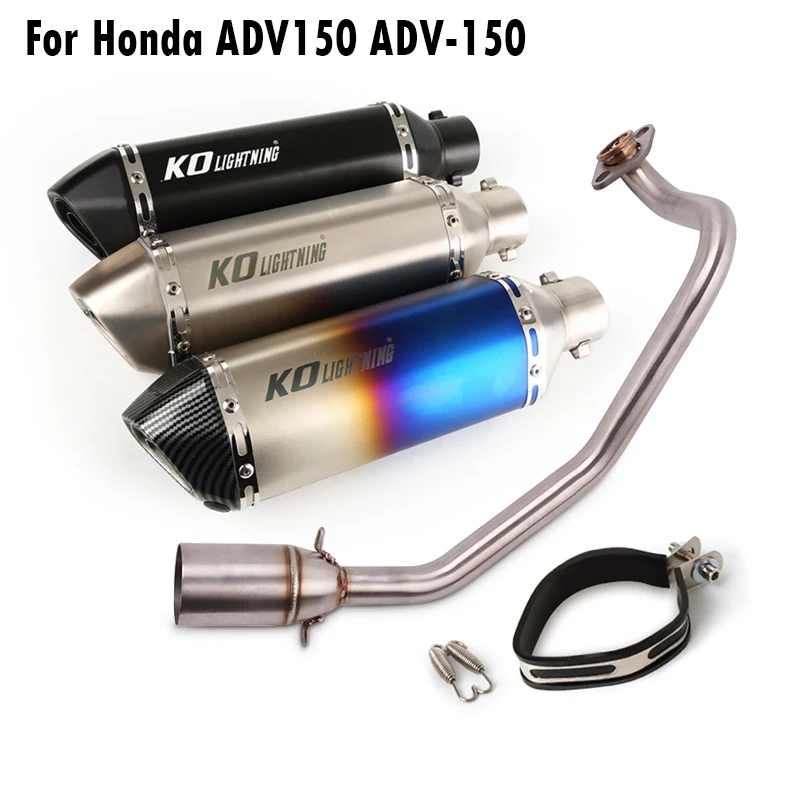 Slip On For Honda ADV150 ADV-150 51MM Full Exhaust System Motorcycle Escape Silencer Front Connect Mid Link Muffler DB Killer