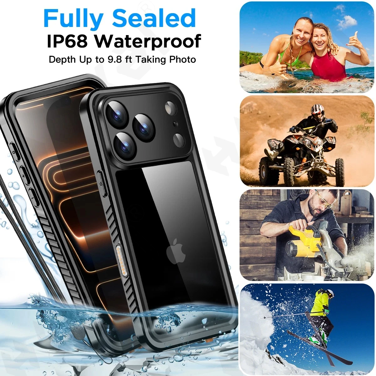 IP68 Waterproof Case For iPhone 17 16 15 14 13 12 11 Pro Max XR Plus 2025 Metal Aluminum Swimming Phone Luxury Underwater Cover