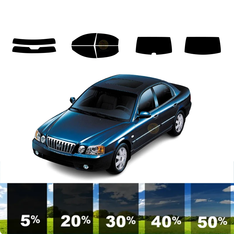 precut Removable Window Tint Film For Car 100% UVR 5%-35%VLT Heat Insulation Carbon ﻿For KIA MAGENTIS 4 DR SEDAN 2001-2006