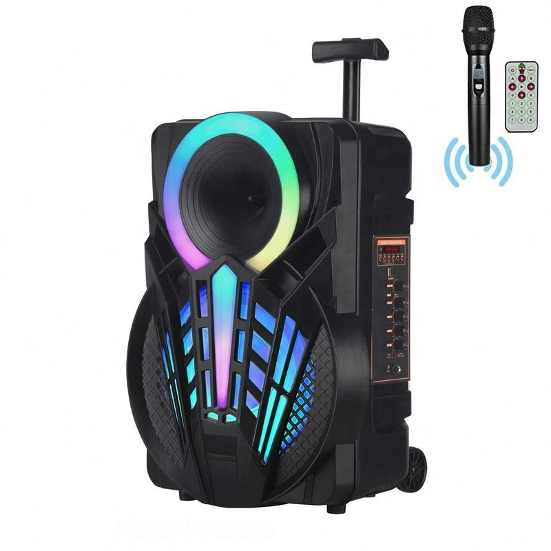 

NEW Portable 8-Inch 12-Inch 15 Inch Pull Rod Outdoor Wireless Microphone Karaoke Square Dance Sound Speaker With Colored Lights