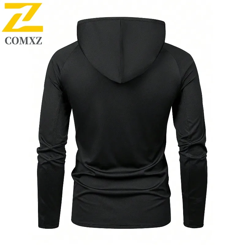 سترة لياقة بدنية رياضية للرجال من COMXZ سترة جديدة للخريف والصيف والجري سريعة الجفاف مع قلنسوة قابلة للتمدد معاطف خارجية غير رسمية قابلة للتنفس #2