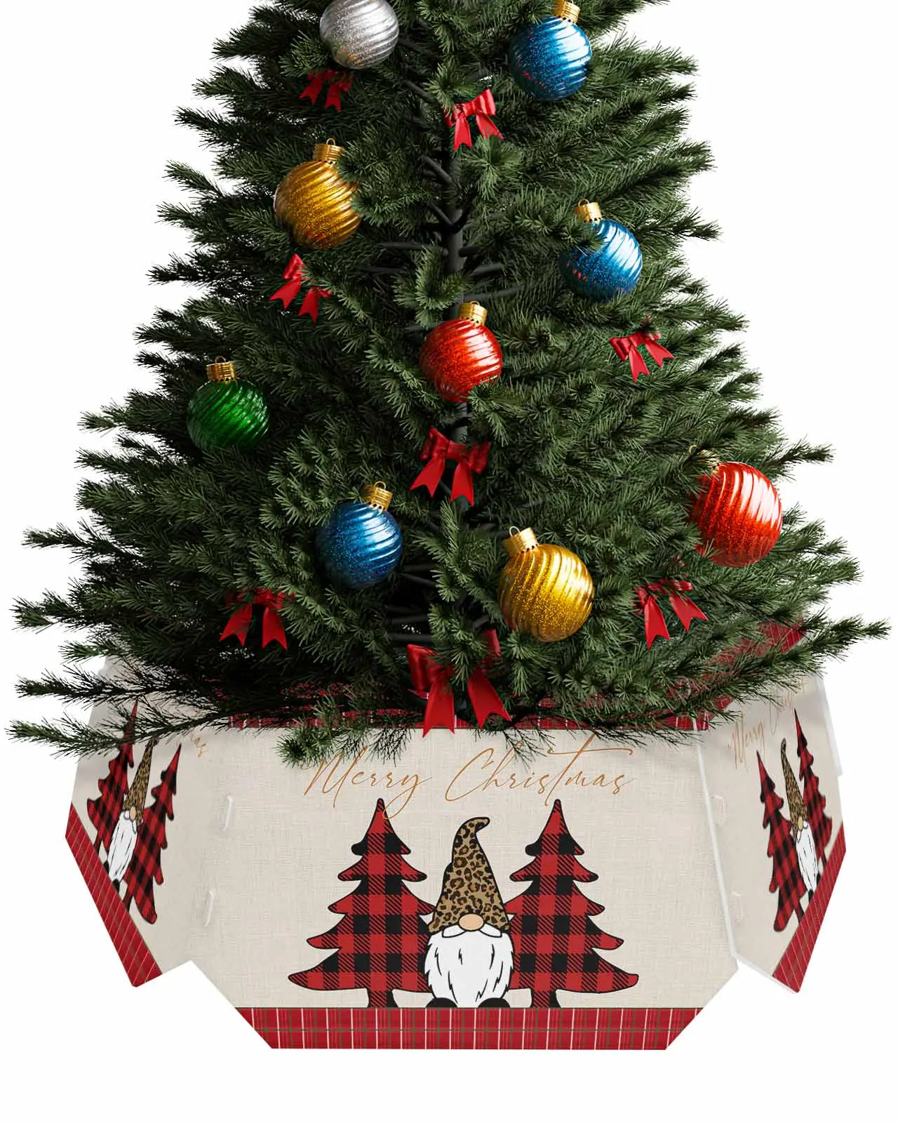 Christmas Lace Decoration Cartoon Christmas Tree Creative Printed stereoscopic Tree Bottom Decoration Festival Party Tree Skirt