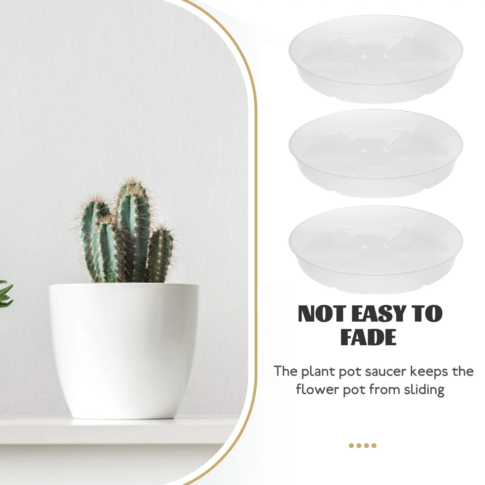 

5Pcs Flower Pot Saucer Plant Drip Tray Plastic Planter Tray Water Catcher Plate for Bonsai Pots Gardening Clear Plant Saucers