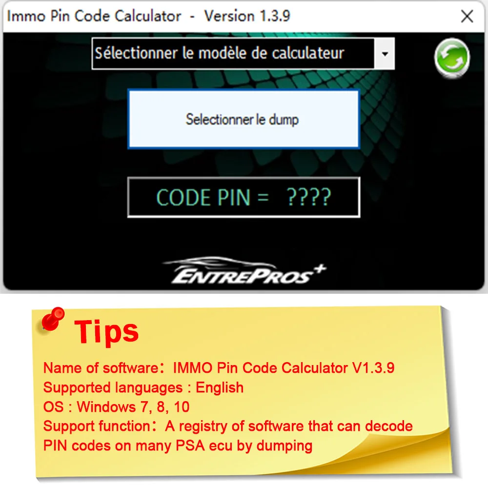 IMMO Pin Code Calculator V1.3.9 Cars software for Psa Opel Fiat Vag Unlocked PIN code on many PSA ecu can be decoded by dumping