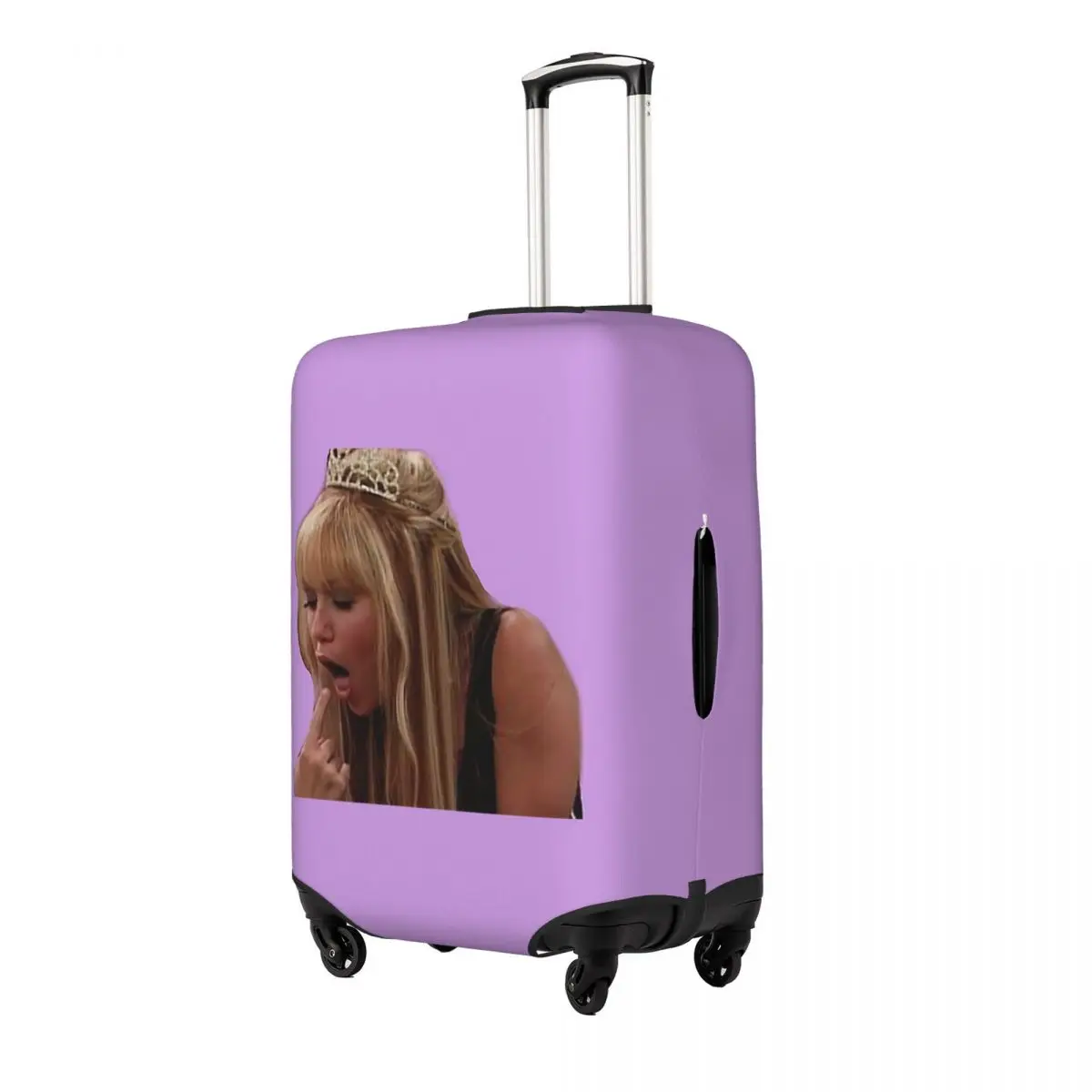 

Funny Hannah Montana Stick Suitcase Cover Protection Elastic Travel Luggage Protector Covers for 18-32 Inch