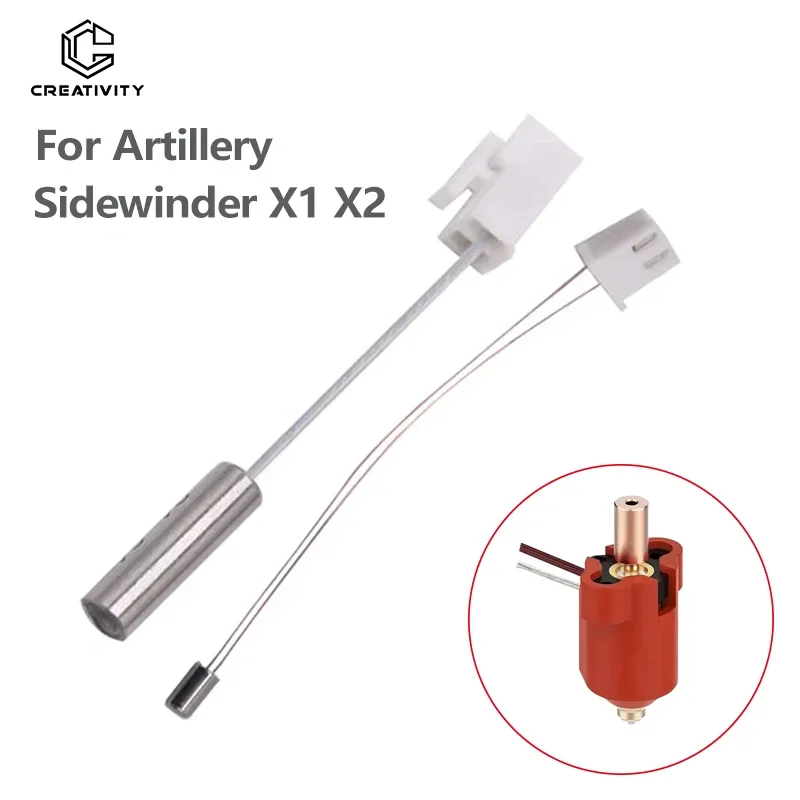

Для Artillery Sidewinder X2 Hotend Upgrade Sidewinder X1 Hotend Kit 24 В 64 Вт Нагревательная трубка Термисторная насадка 1,75 мм 3D-принтер