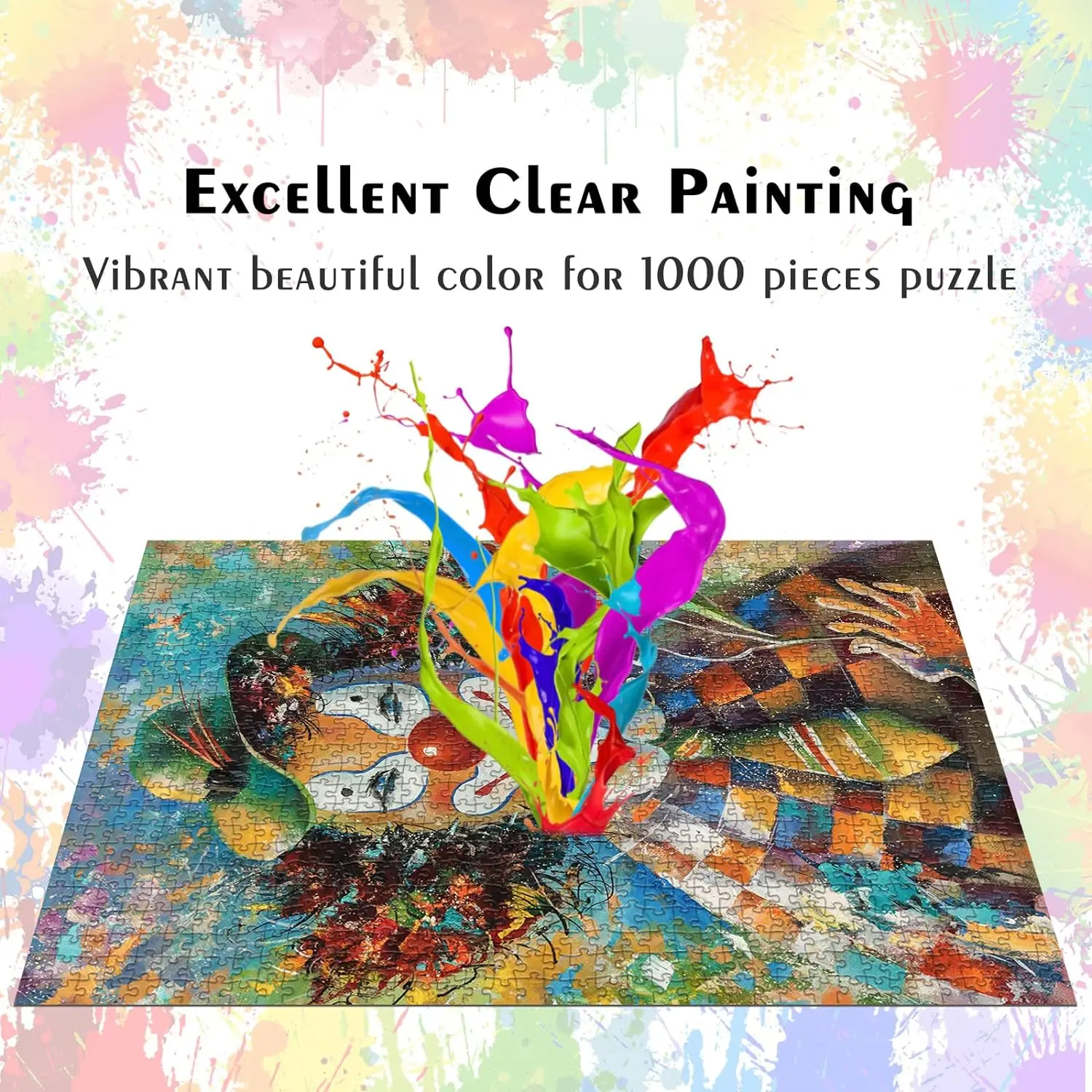 لغز 1000 قطعة لغز للبالغين لعبة مهارة اللغز المستحيلة لجميع أفراد الأسرة لغز ملون، هدية ألغاز #2