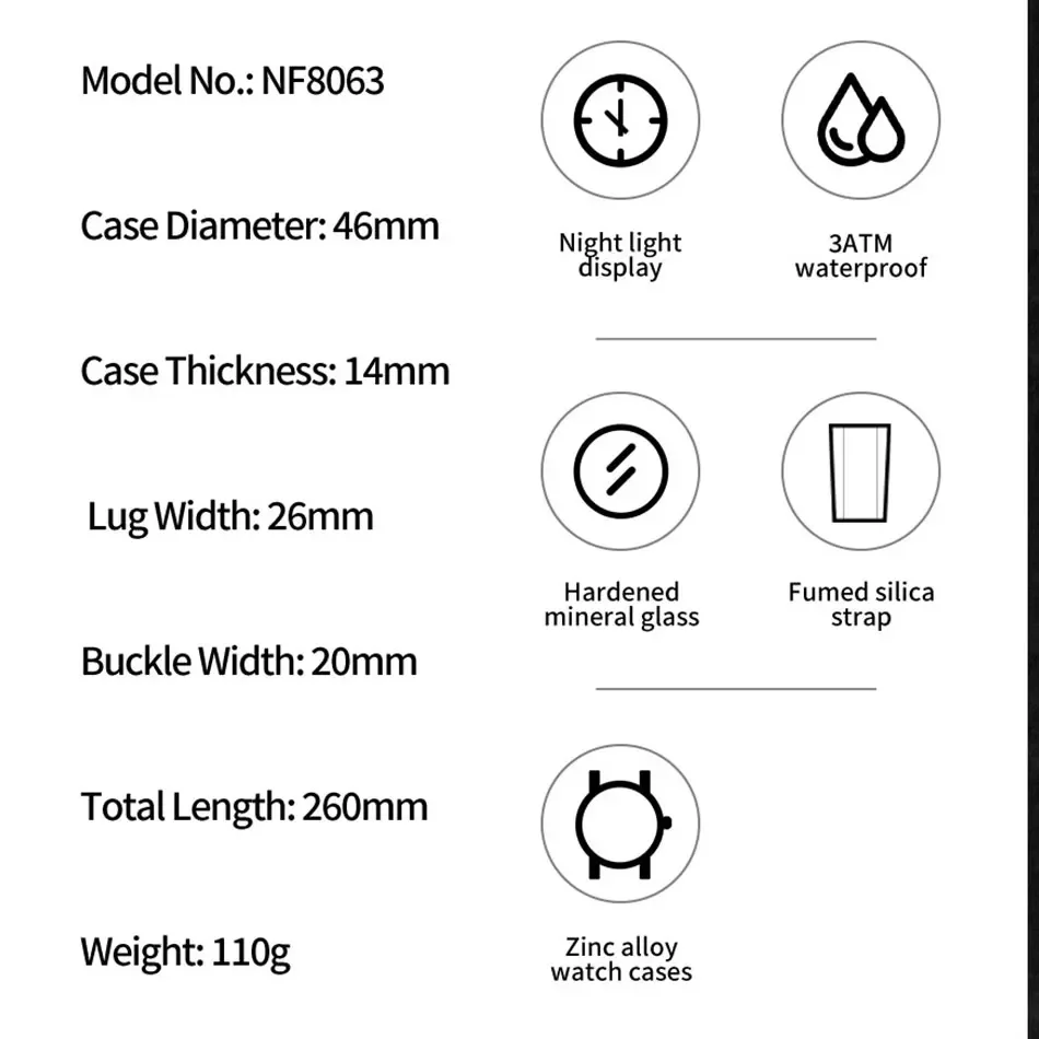 NAVIFORCE Men Multifunction Luxury Silicone Strap Watches Men\'s Wristwatch Quartz Wrist Watch Chronograph 2025 Relogio Masculino