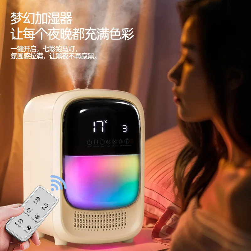 Hot Selling 3.5L Humidifier Dual Nozzle Large Mist Bluetooth Speaker Colorful Atmosphere Light