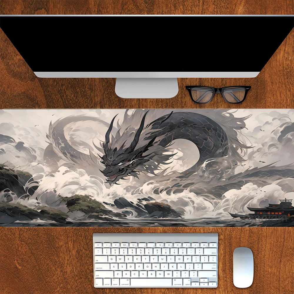 

Big Dragon Anime Gaming Mouse Pad Large Painting Non-Slip Desk Mat for PC Smooth Stitched Edge Various Sizes 40x90cm Playmat