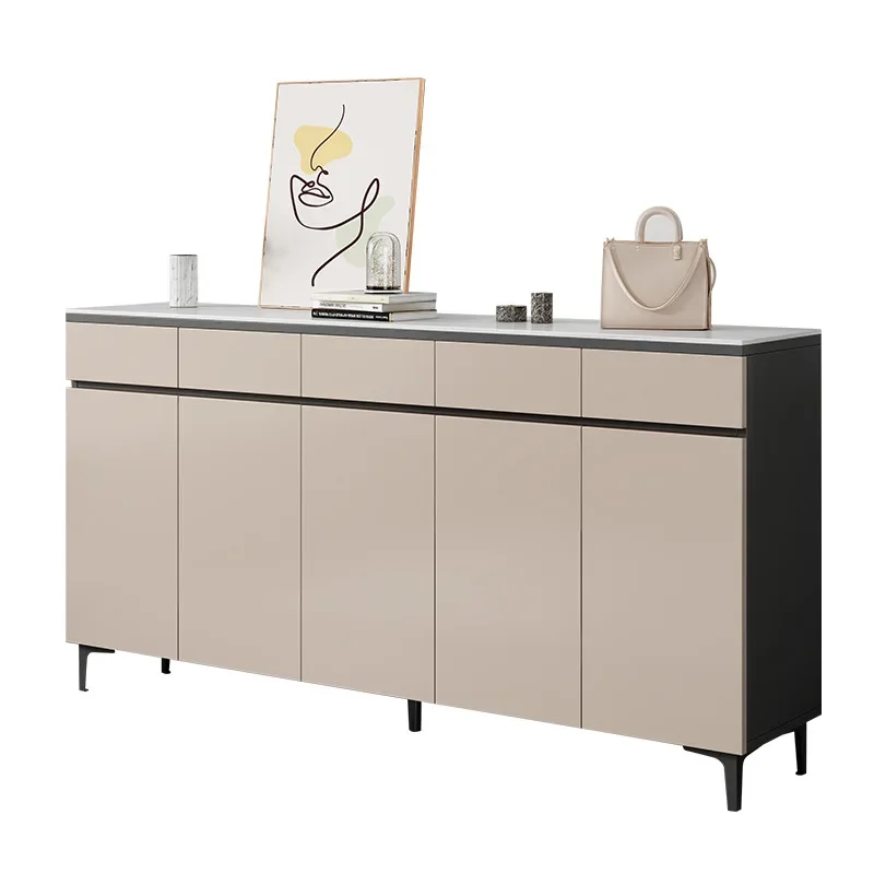 L $H خزانة أحذية من الخشب الصلب بالكامل، ممر مدخل منزلي، خزانة مدخل داخلية جديدة متكاملة من الأرض إلى الجدار #1