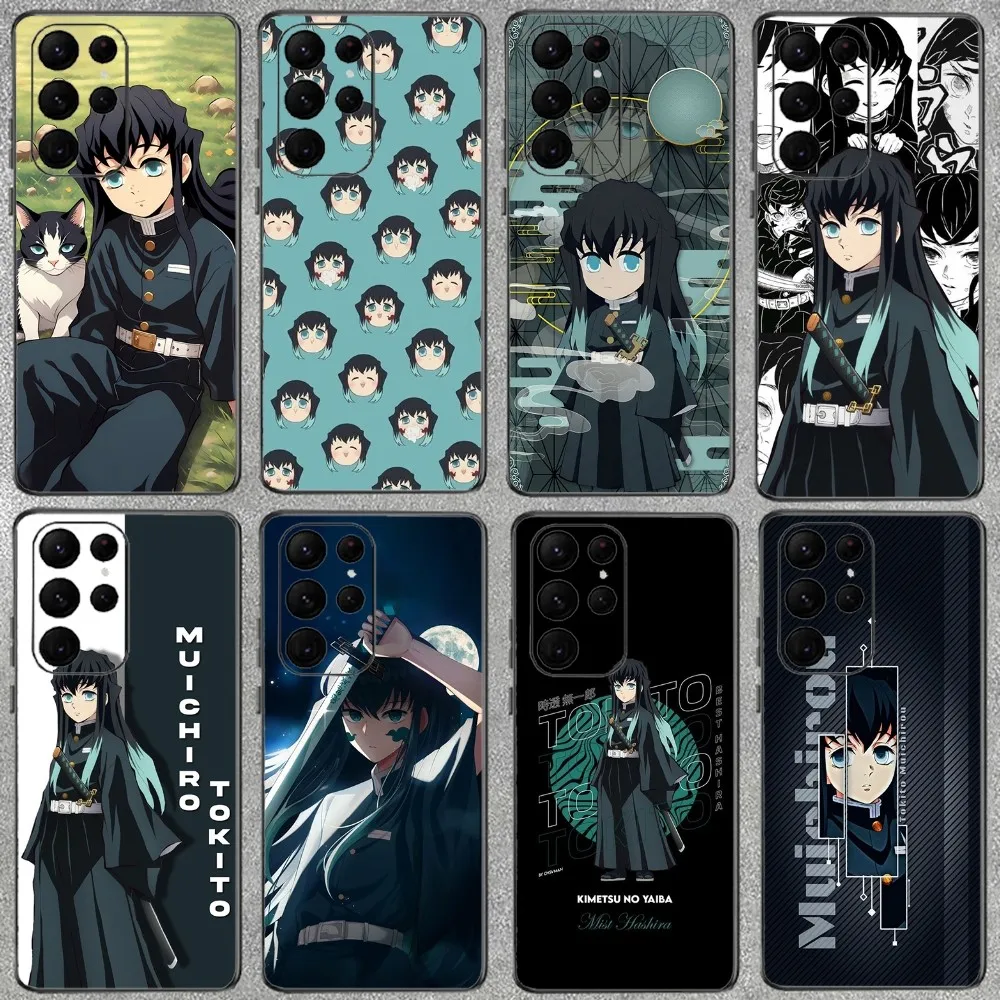 Muichiro Tokito Demon Slayer Phone Case For Samsung Galaxy A52 A12 A51 S21 Edge S22ULTRA S23 S20LITE Plus ultra Black Cover