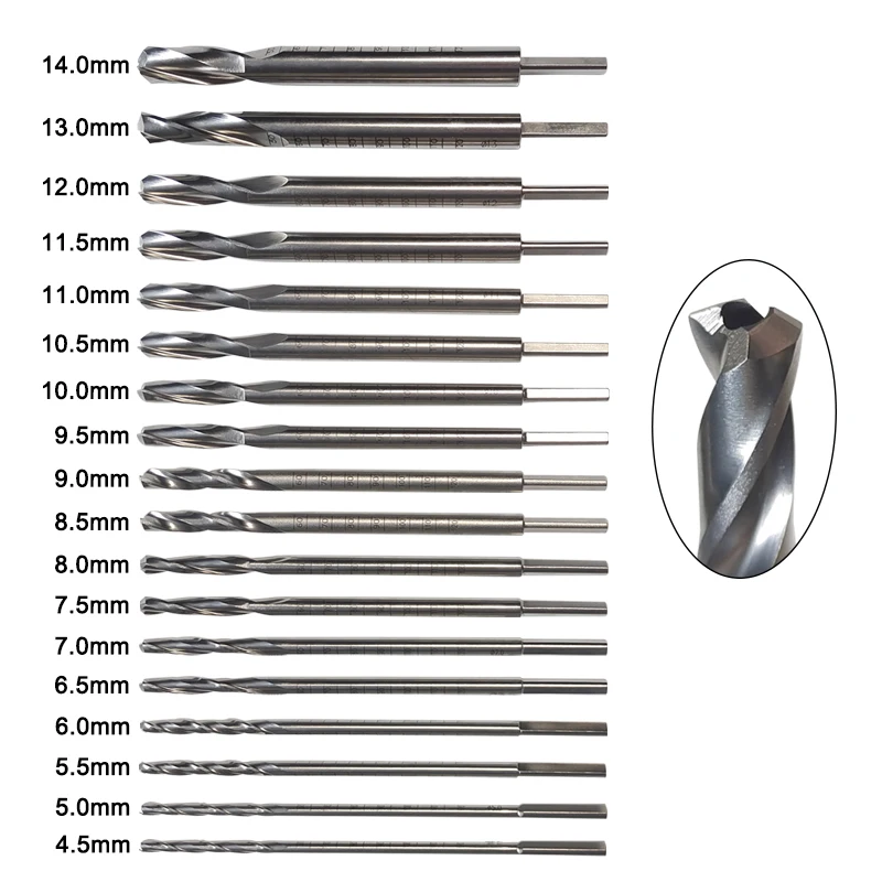 

GREATLH 175mm Length Tibial Bone Drill Vet Tibial Hollow Bone Drill Bit Autoclavable Orthopedic Instruments