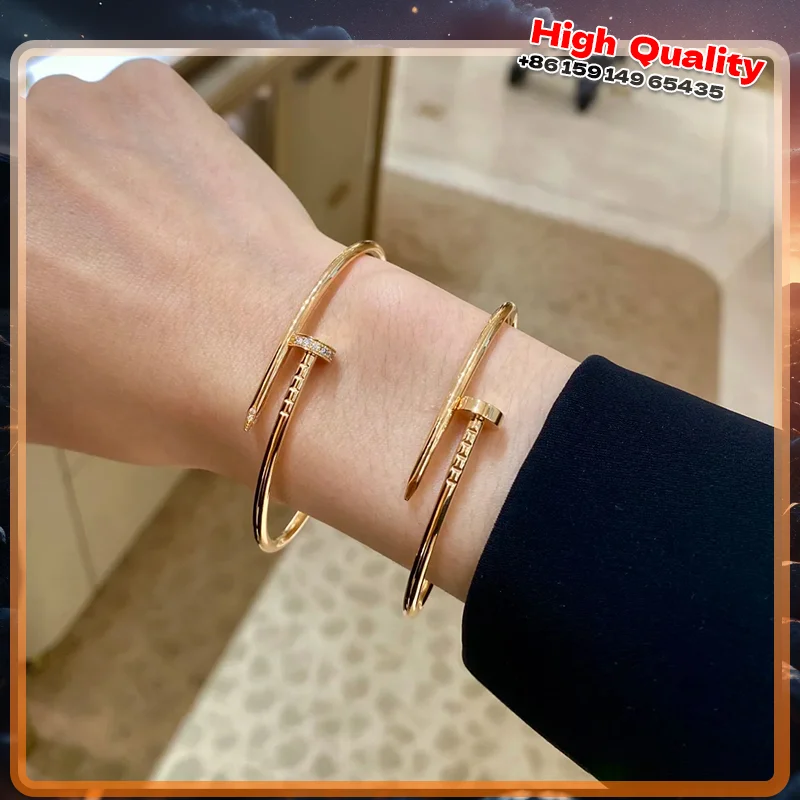 

2025 new product! S925 sterling silver thick nail bracelet, high quality jewelry, diamond embellishment, holiday gift,
