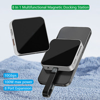 8 In 1 Multifunctional Magnetic Docking Station USB-A 3.2 10Gbps PD100W 4K 60HZ USB-C Hub For Mac OS Windows Linux Android